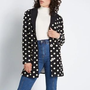 NEW Modcloth Polka Dot Wool Jacket